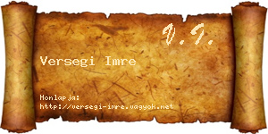 Versegi Imre névjegykártya