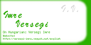 imre versegi business card